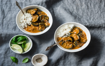 Eggplant curry with coconut...